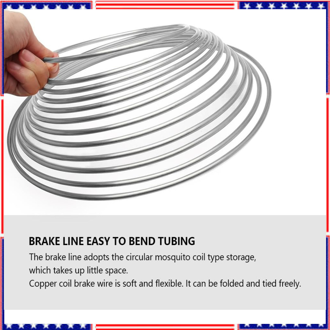 Upgraded 25 Ft 3/16″ Brake Line Tubing Kit, 2025 New Stainless Brake Silver