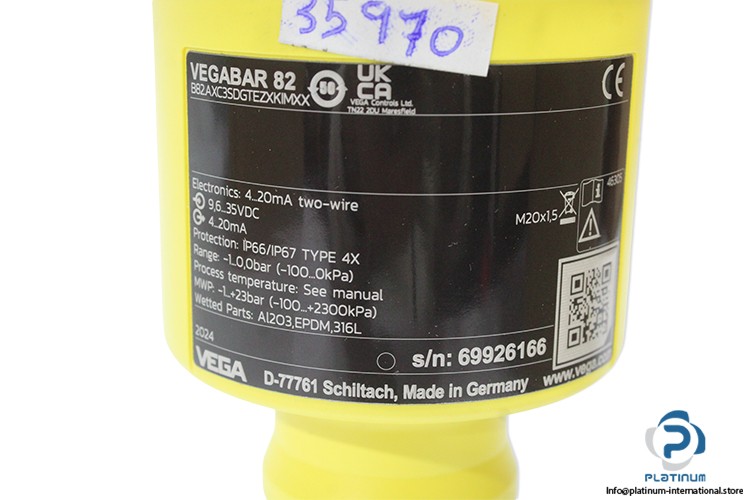 VEGA B82.AXC3SDGTEZXKIMXX Pressure transmitter_-1 … 0.0bar (-100 … 0kPa)