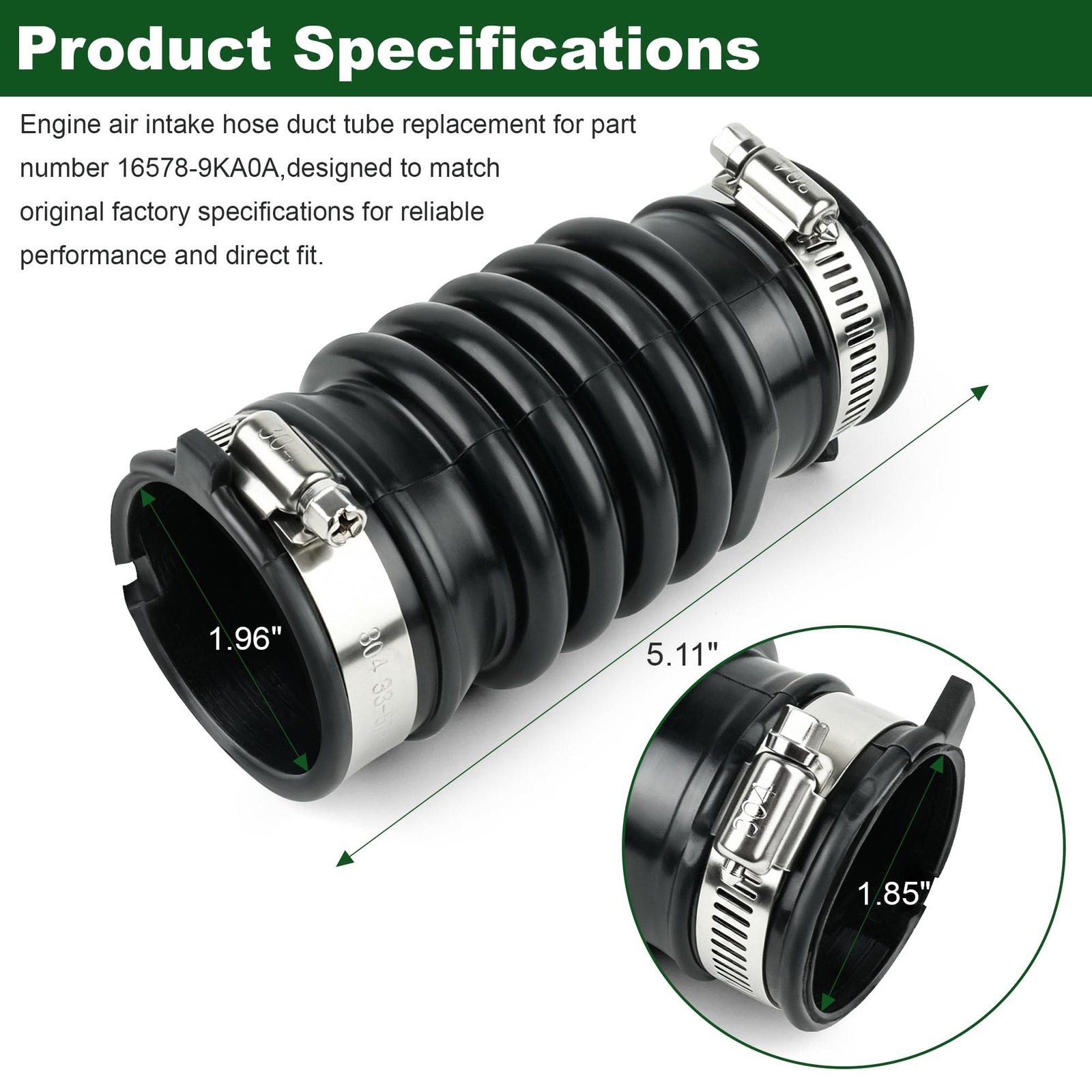 16578-9KA0A Engine Air Intake Hose Duct Tube Compatible with Nissan Versa 201…