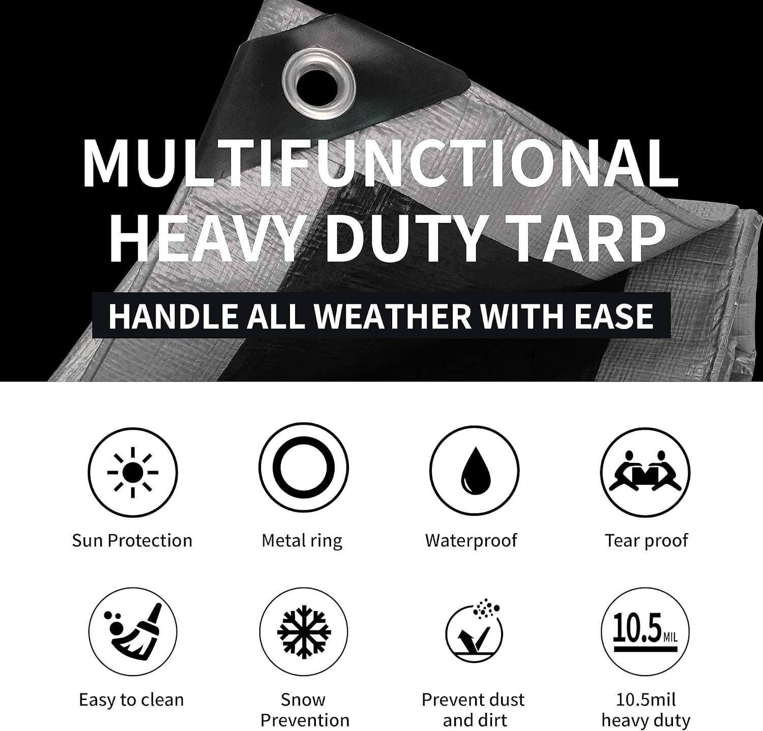 Small Tarps 4×6 Feet(2-Pack) Heavy Duty Tarp 10.5Mil Multipurpose Protective