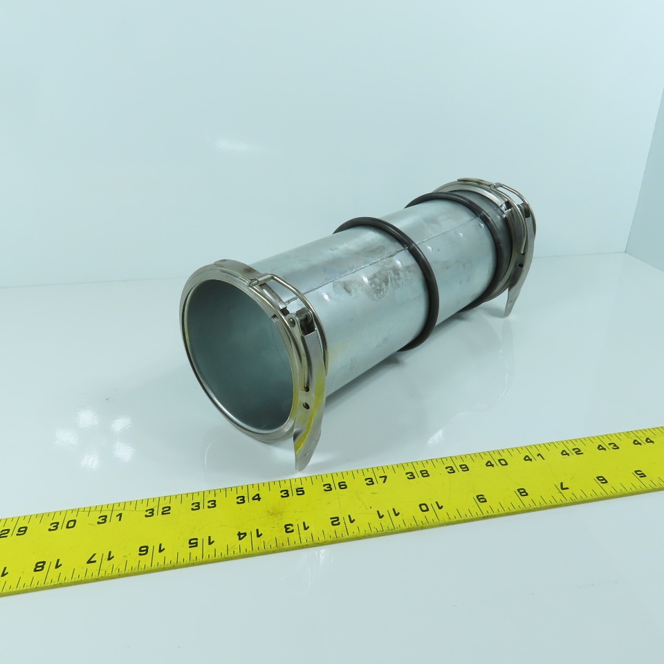 4″ Quick Clamp Rolled Edge Galvanized Steel Duct Pipe Coupling 11-3/4″ OAL