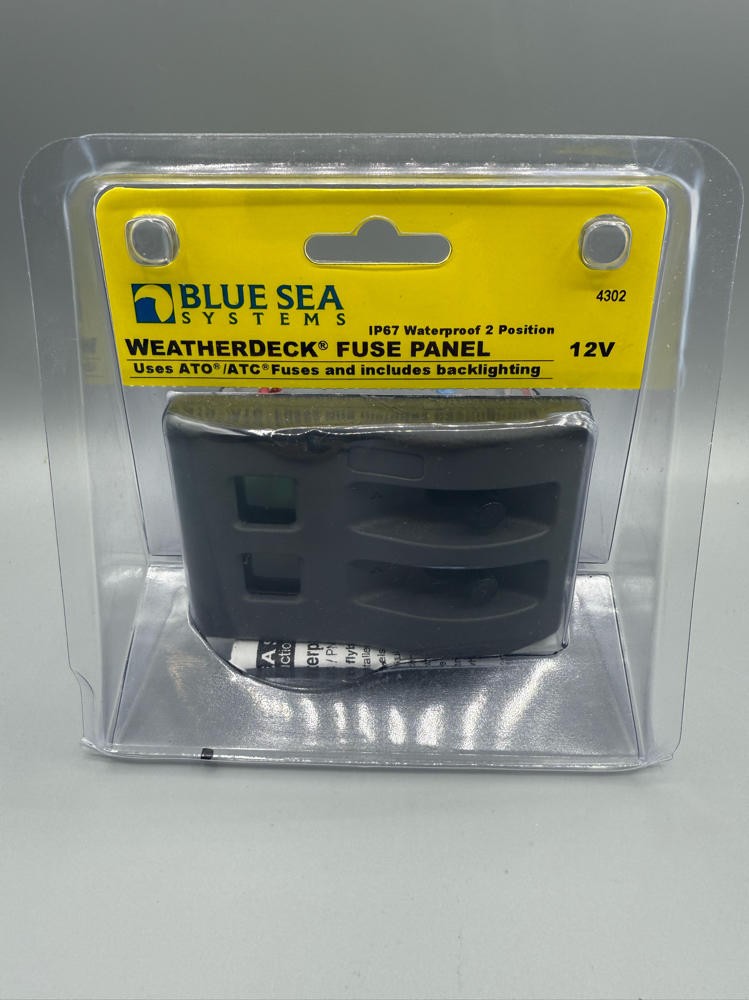 Blue Sea Systems 4302 Switch Panel WD 12VDC 2 POS CP, Fuses