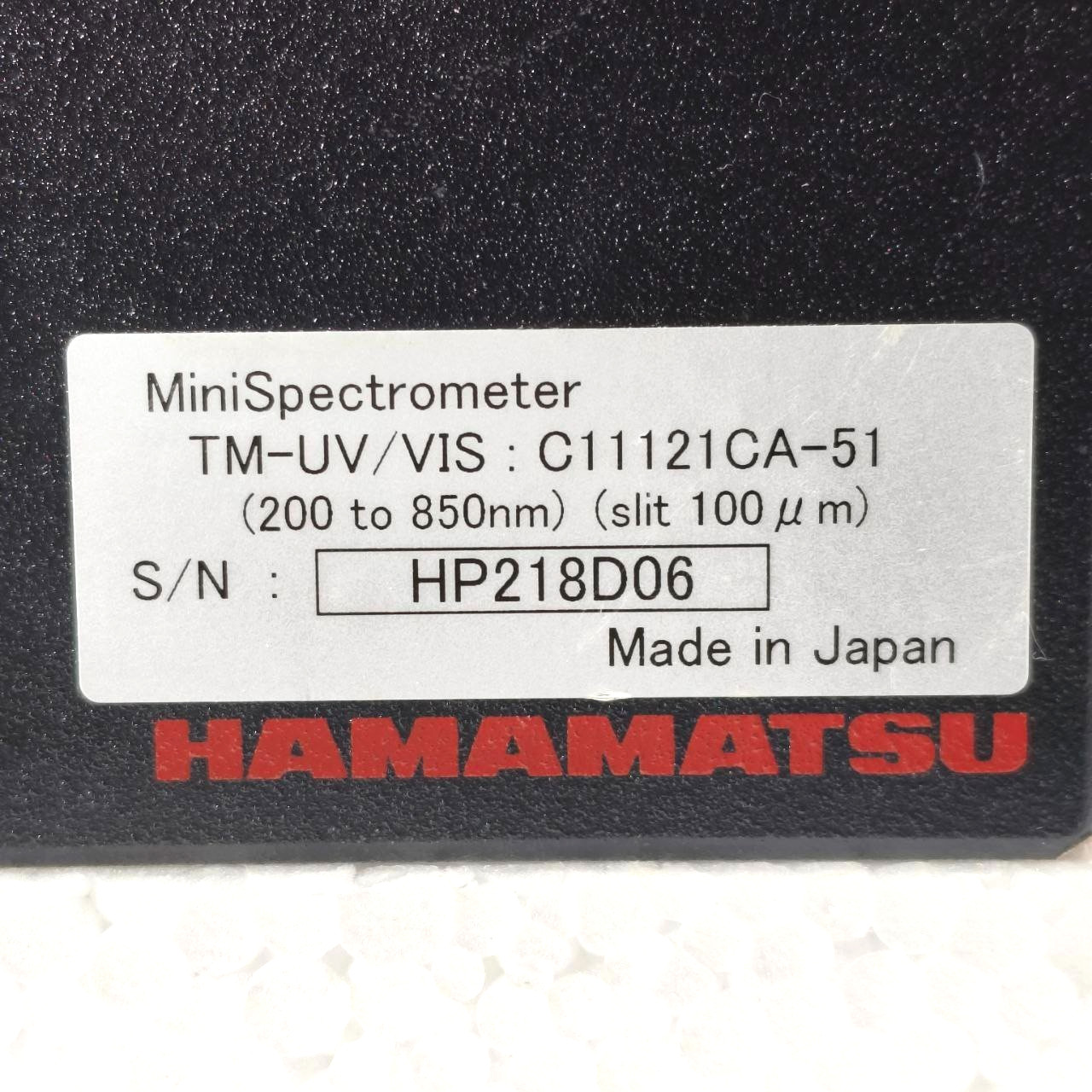HAMAMATSU MINISPECTROMETER TM-UV/VIS C11121CA-51