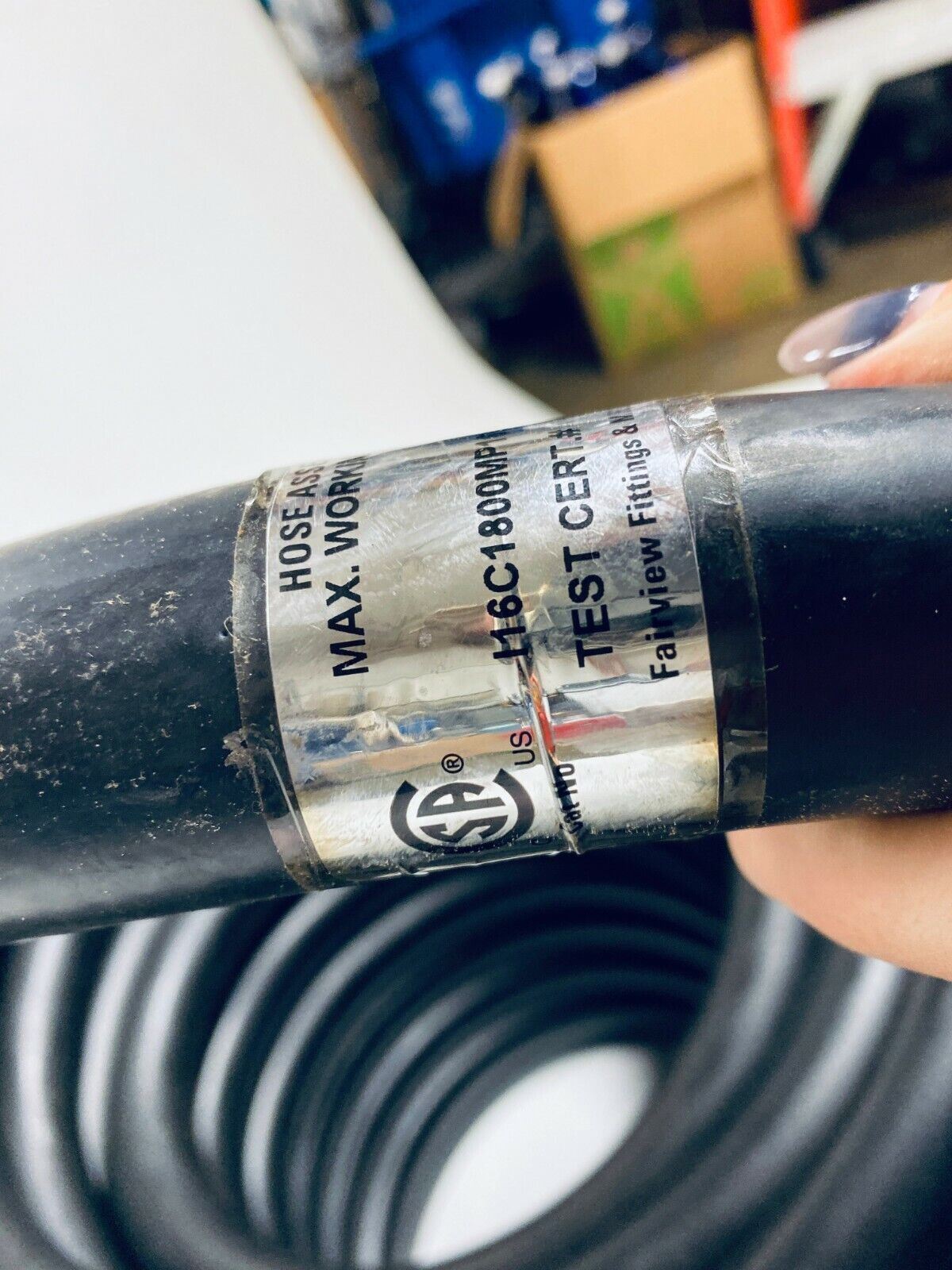 Fairview Fittings & MFG I16C1800MP16MP16 150ft Propane Delivery Hose