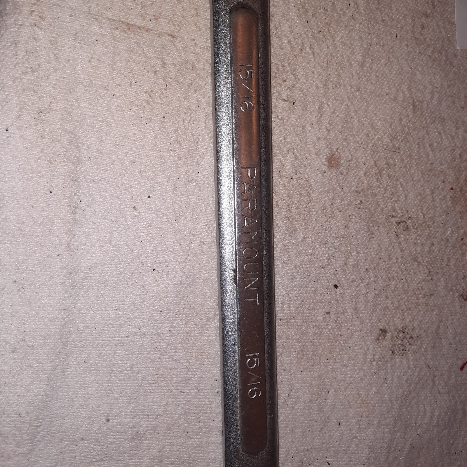 Paramount Combination Wrench 12 pt. 15/16 in. Some peeling chrome.