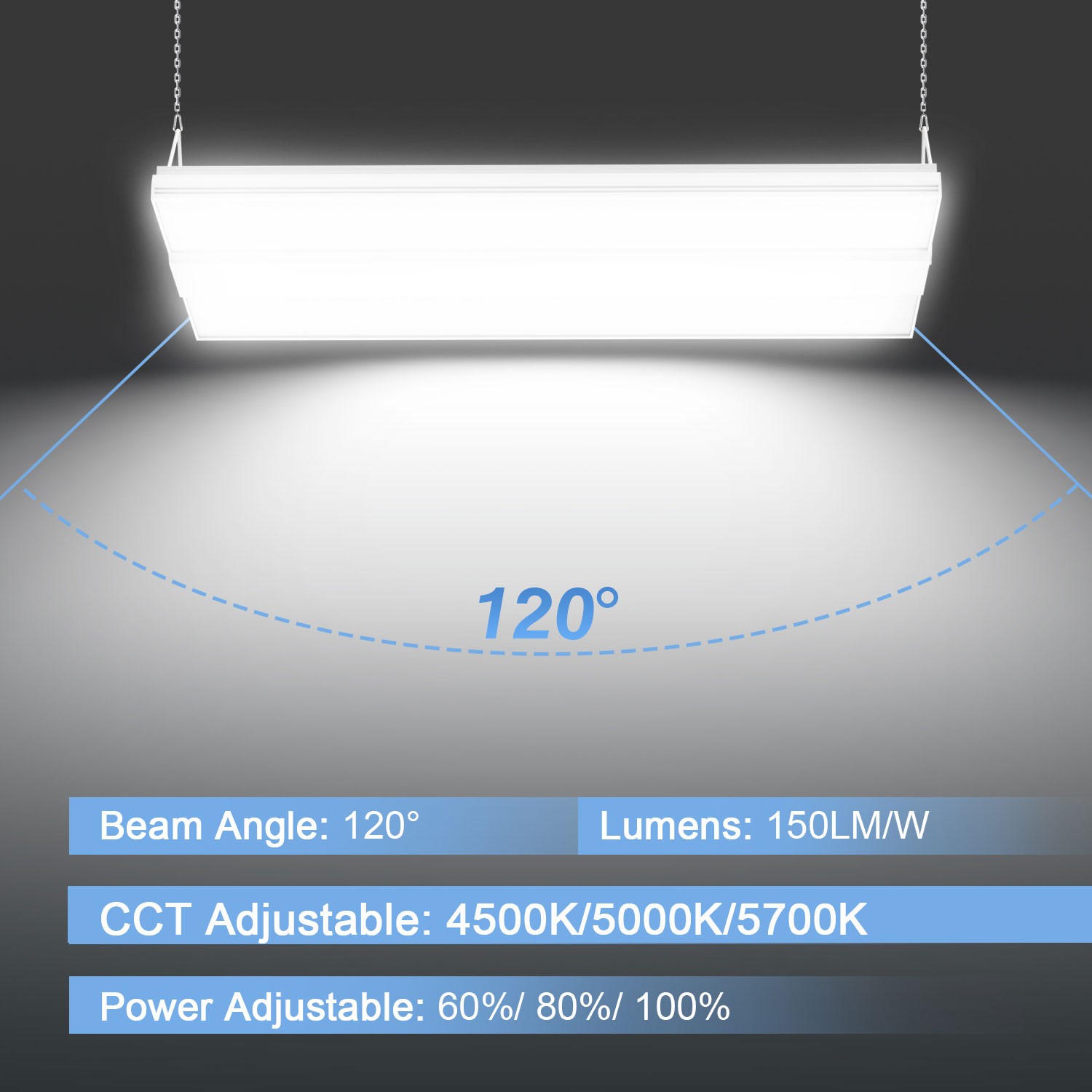 LED Linear High Bay Light 400W Commercial Warehouse Factory Lighting 4500K 5700K