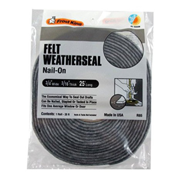 (3-PK) FROST KING R85H 25′ x 3/4″ x 3/6″ ALL SEASON NAIL-ON FELT WEATHERSEAL *B4