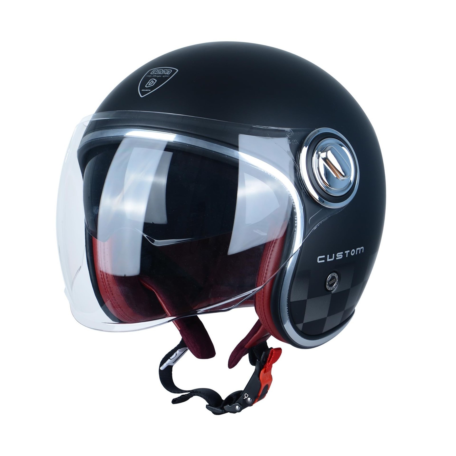 Open Face Motorcycle Helmet for Adults, DOT Approved,Moped 3/4 Half Vespa Vin…