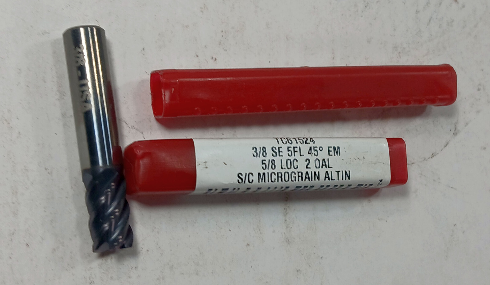 1 NEW TITAN USA TC61524 3/8 SE 5 FL 45° SQUARE END MILL BIT NNB ***MAKE OFFER***
