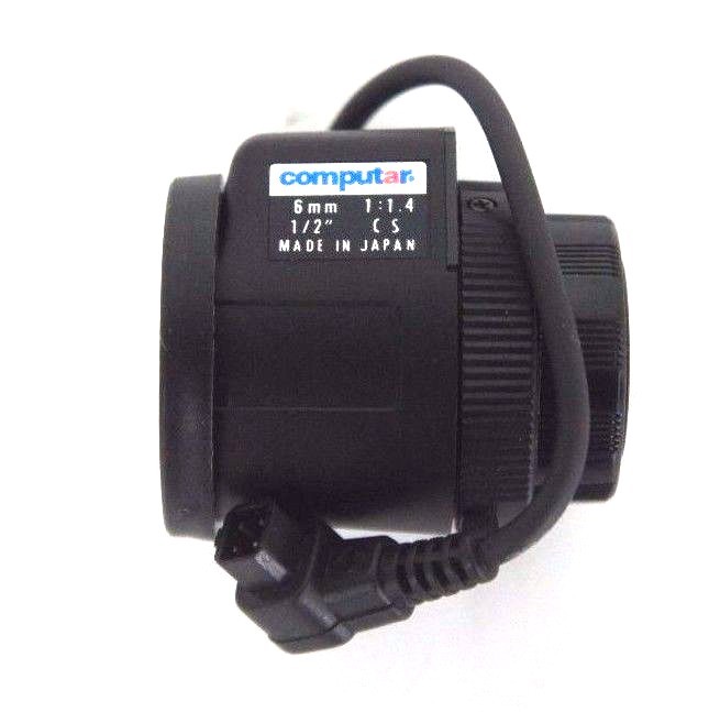 NIB COMPUTAR HG0614FCS-3 TV LENS 6MM, F1.4 W/ 9CM CABLE CONNECTOR