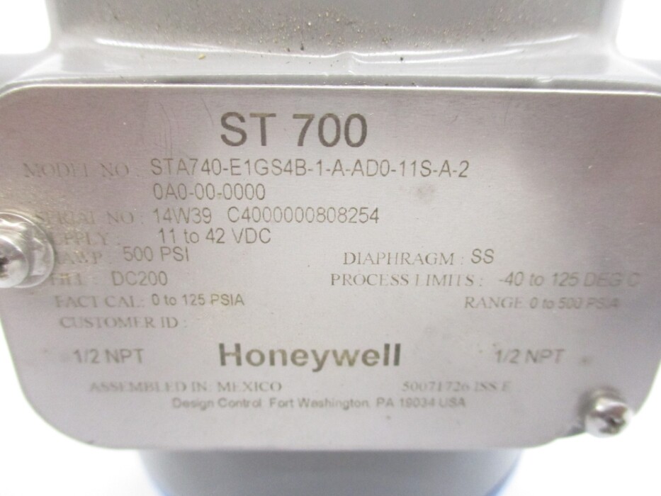 HONEYWELL STA740-E1GS4B-1-A-AD0-11S-A-20A0-00-0000 500PSI NSNP