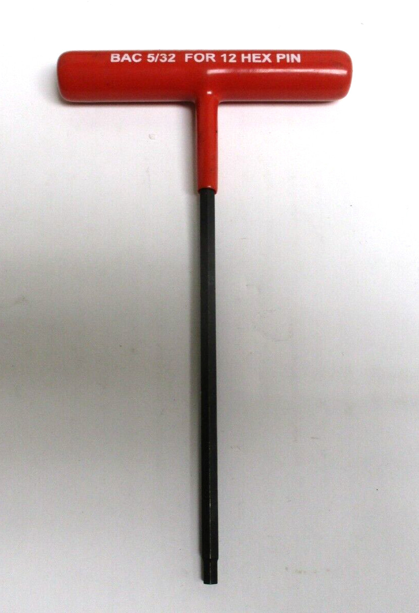 BAC , 5/32″ x 6″ , T-HANDLE ALLEN WRENCH , FOR 12 HEX PIN , LOT OF 10