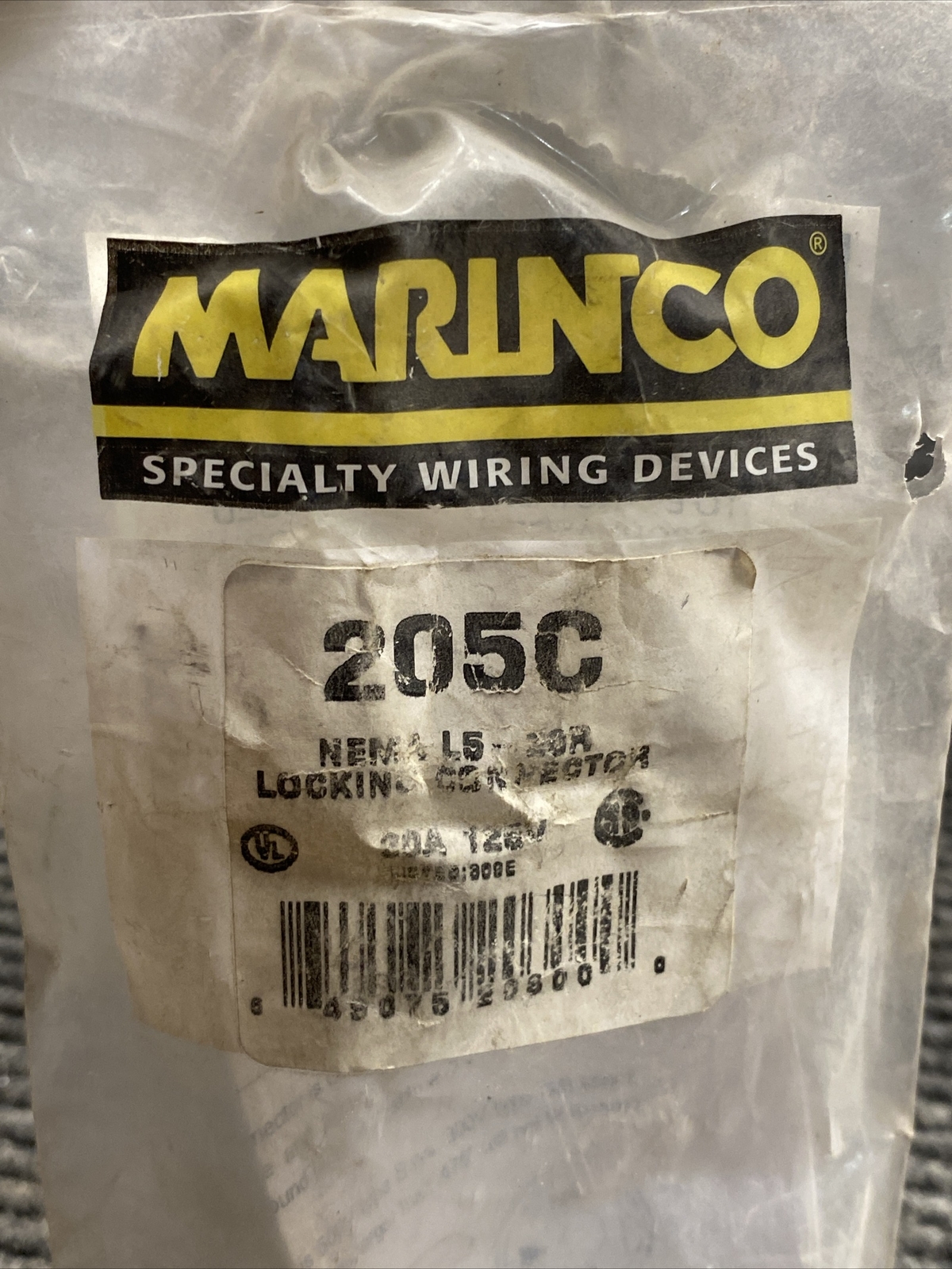 NOS Marinco 205C NEMA L5-20R Locking Connectors; 20A; 125V; 2P; 3W