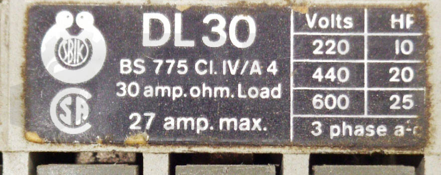 SCHIELE INDUSTRIES SBIK DL30 CONTACTOR 27AMP