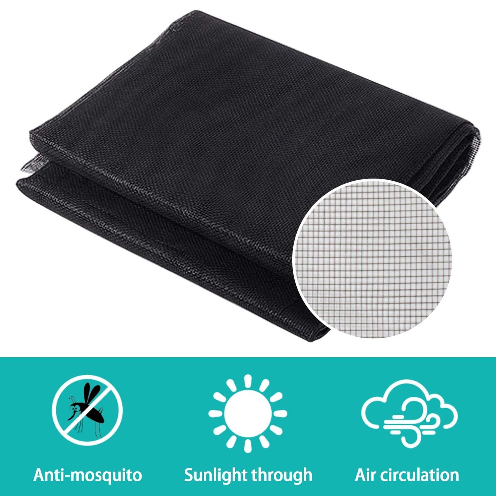 Sukh 48 * 118 Window Screen Mesh – Door Replacement 4*9.83ft, Black