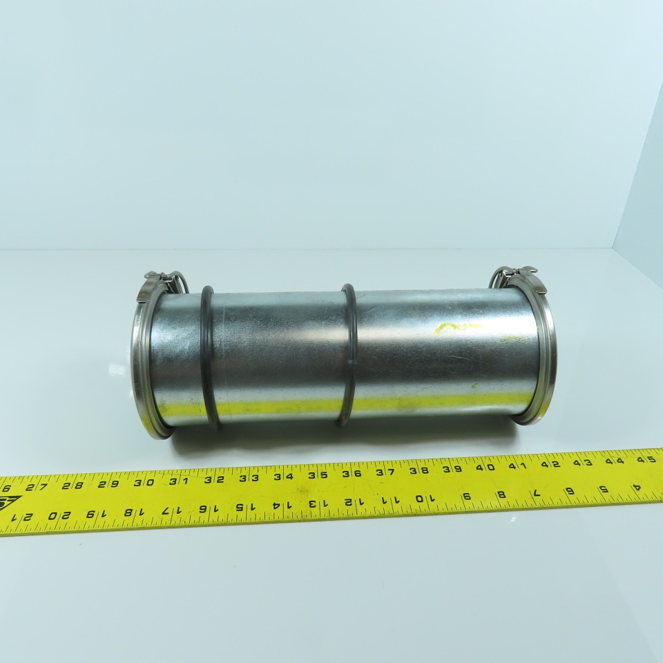4″ Quick Clamp Rolled Edge Galvanized Steel Duct Pipe Coupling 11-3/4″ OAL