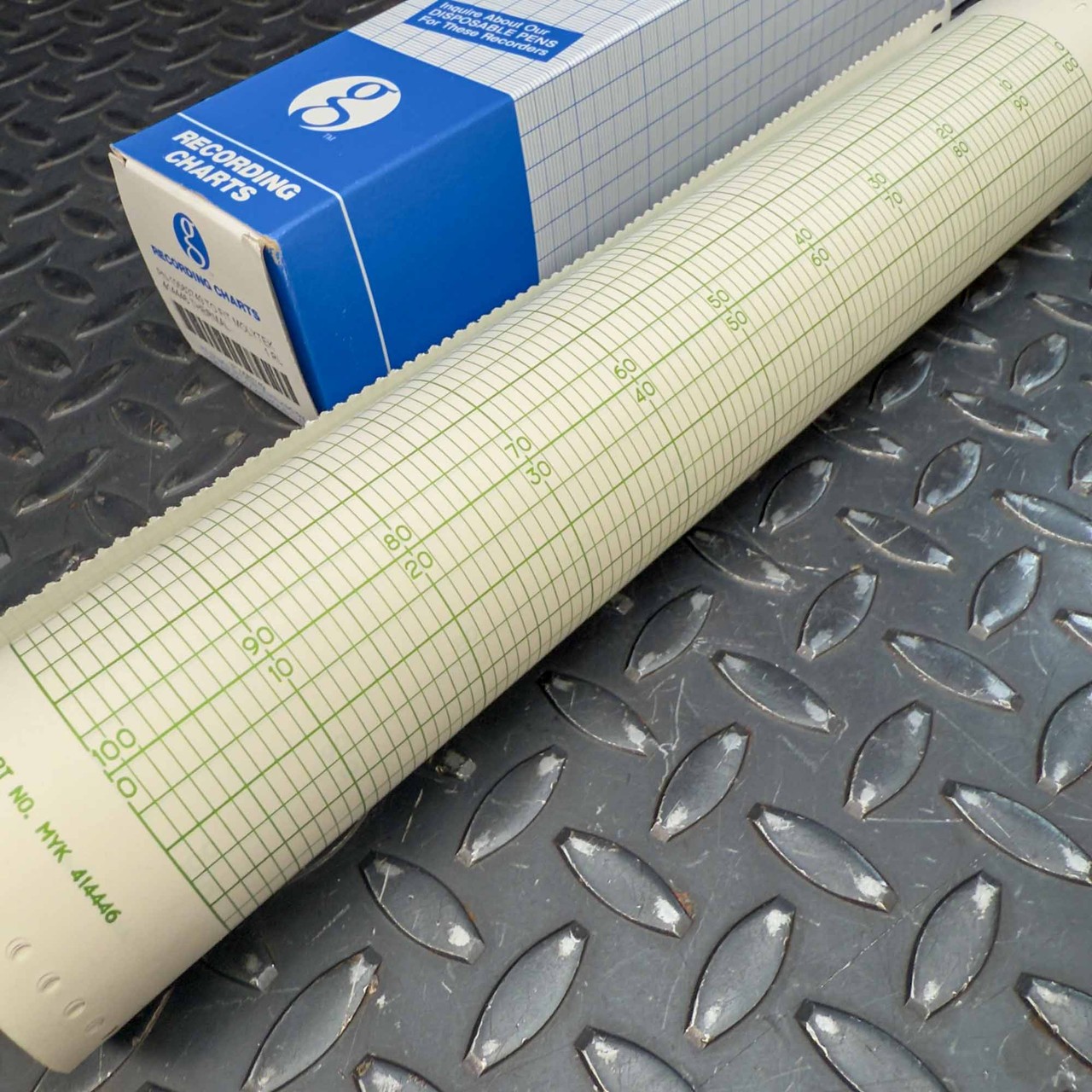 12″ x 100′ Chart Recorder Roll for Molytek 414446, Graphic Controls 10583749