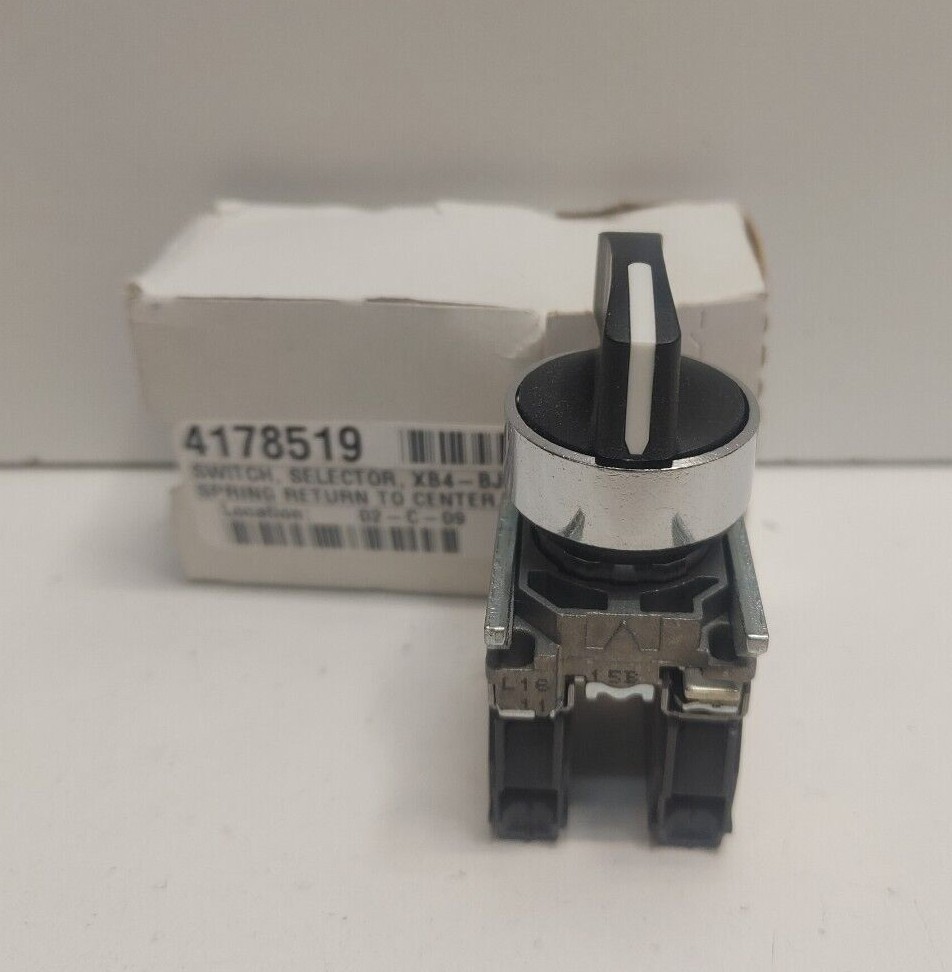 NEW OLD STOCK! SCHNEIDER 600V 3-POS CENTER RETURN SELECTOR SWITCH XB4-BJ53