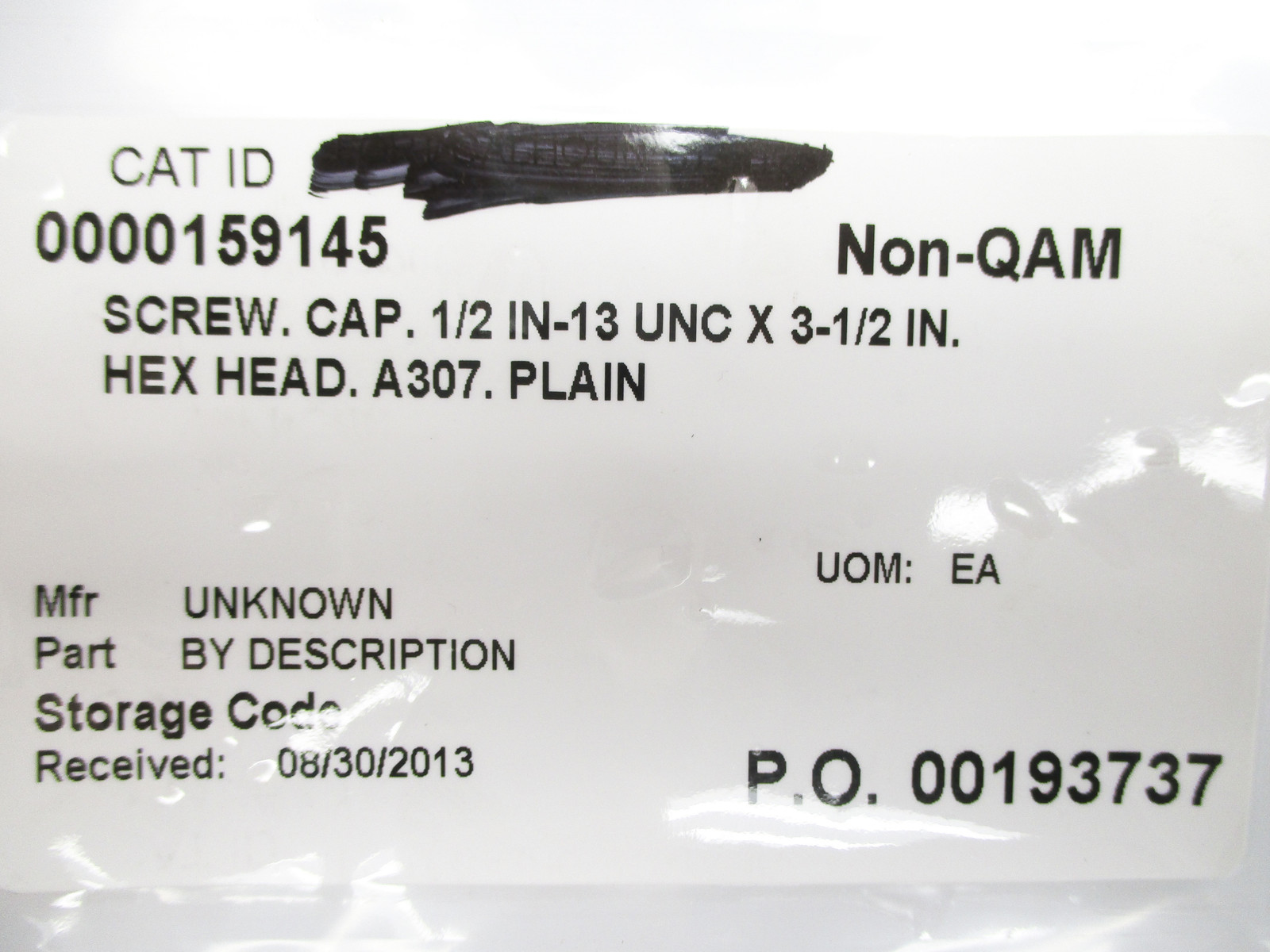 ASTM A-307 1/2″ 13UNC X 3-1/2″ NSNP