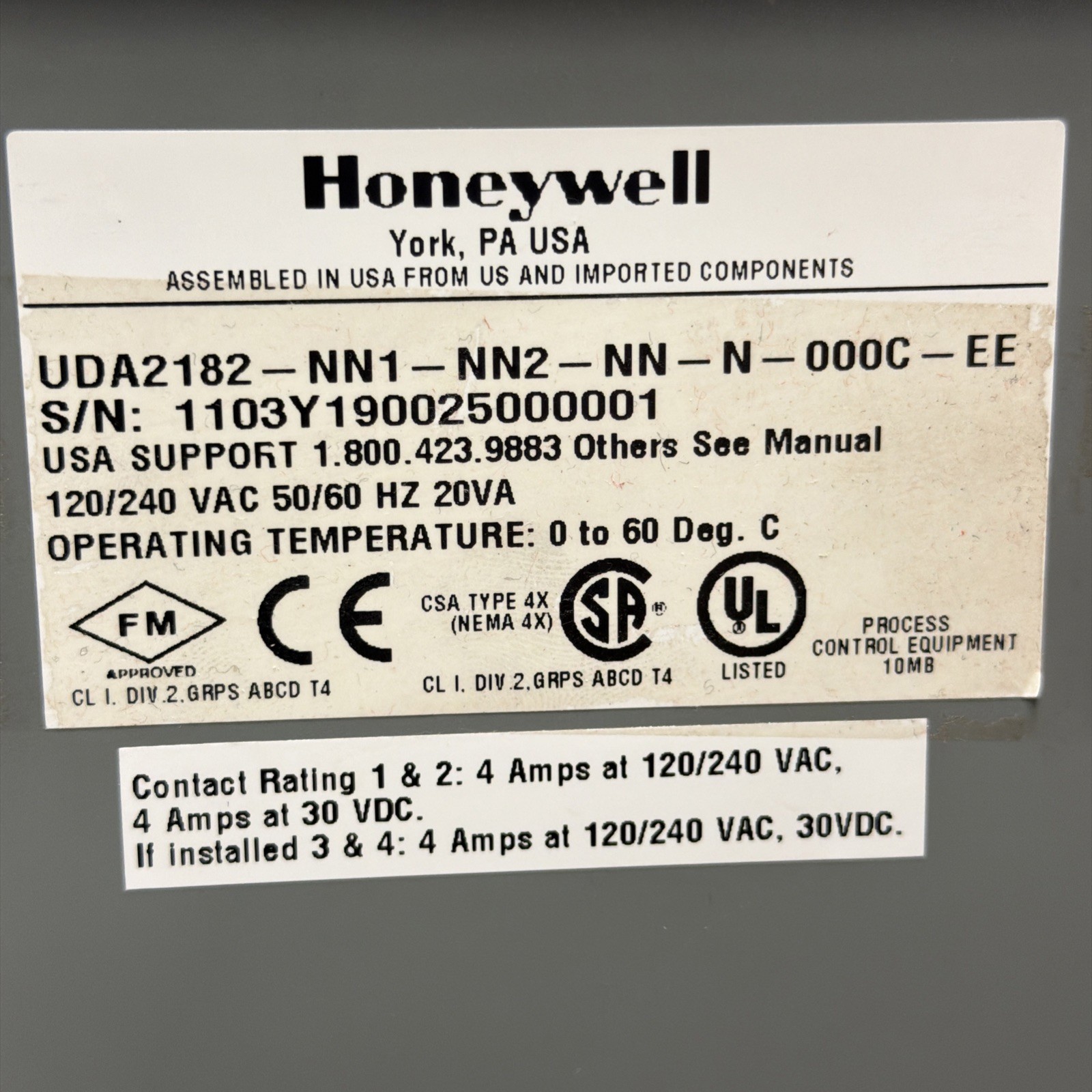 HONEYWELL UDA2182-NN1-NN2-NN-N-000C-EE Control Analyzer