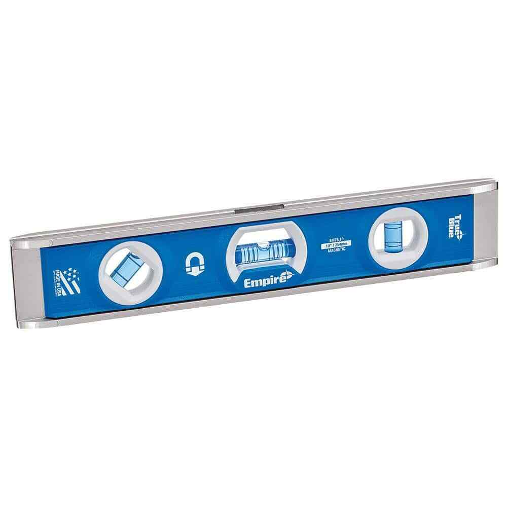 Empire EM75.10 Magnetic 10″ Long, 3 Vial Torpedo Level, 1 Level & 2 Plumb Vials