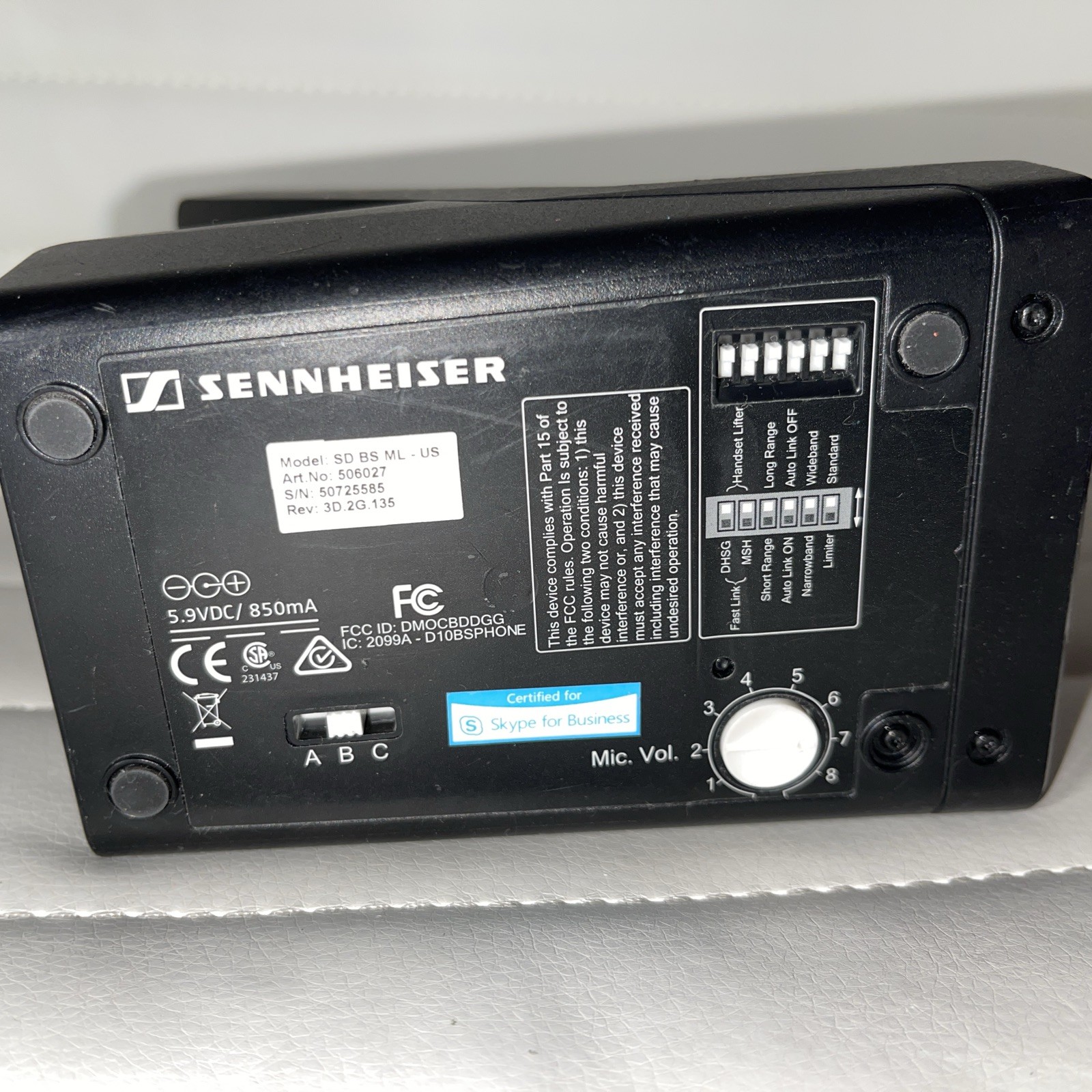 SENNHEISER Wireless Headset Dock Stand MN: SD BS ML No AC 506027