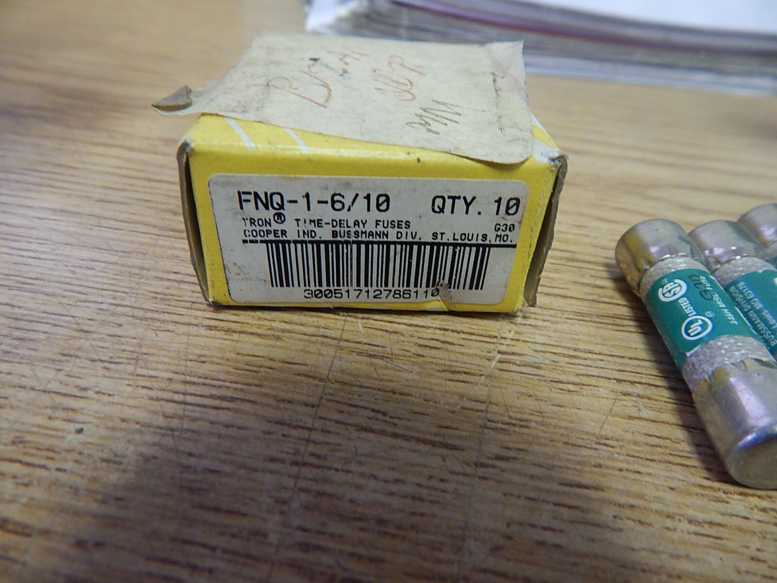 NEW Buss FNQ-1-6/10 Time Delay Fuses, Lot of 10 *FREE SHIPPING*