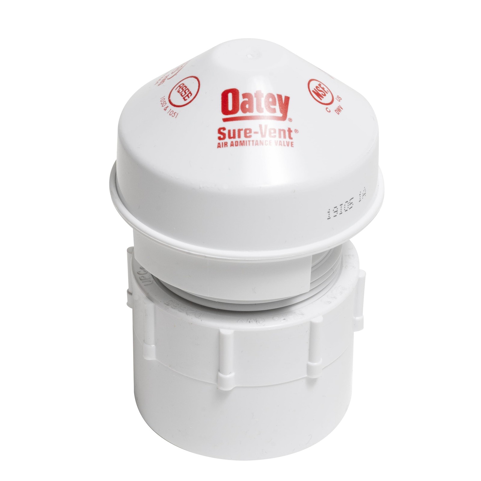 Oatey 1.5 Inch White Sure Vent AAV PVC Adapter Complies with ANSI ASSE 1051