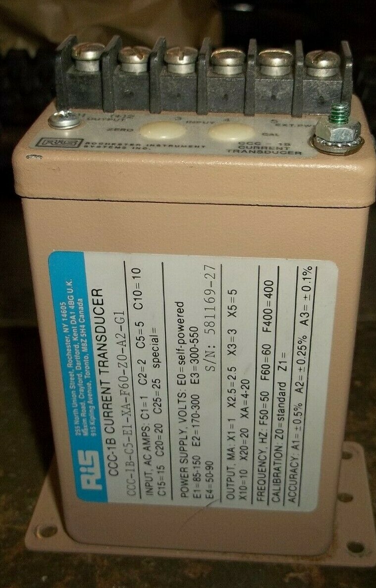 RIS ROCHESTER INSTRUMENTS CCC-1B-C5-E1-XA-F60-Z0-A2-G1 CURRENT TRANSDUCER (C2)