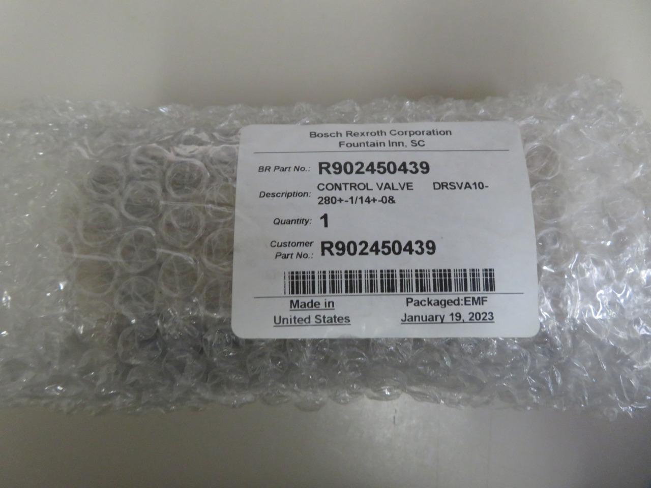 Bosch Rexroth R902450439 Pump Control Valve DRSVA10-280+-1/14+-0.3