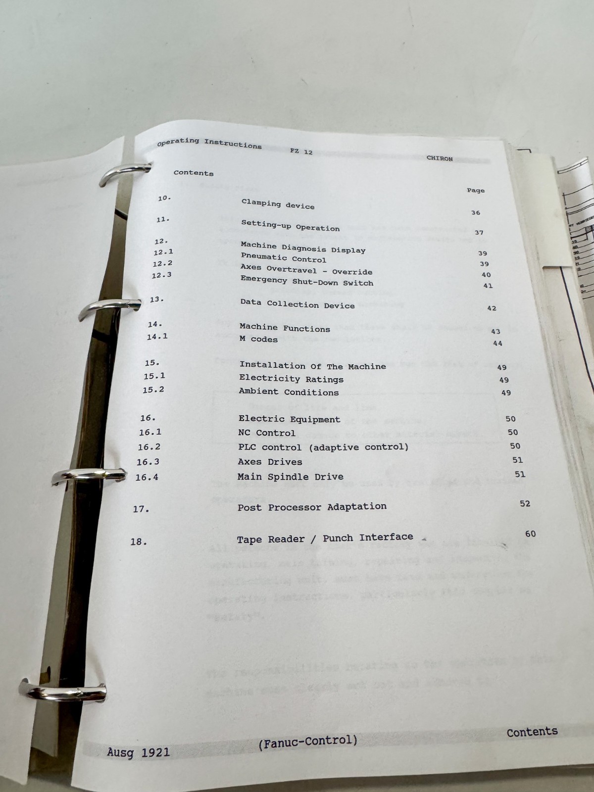 CHIRON FZ12-WM NO. 485-23 INSTRUCTION MANUAL CNC (EL25)