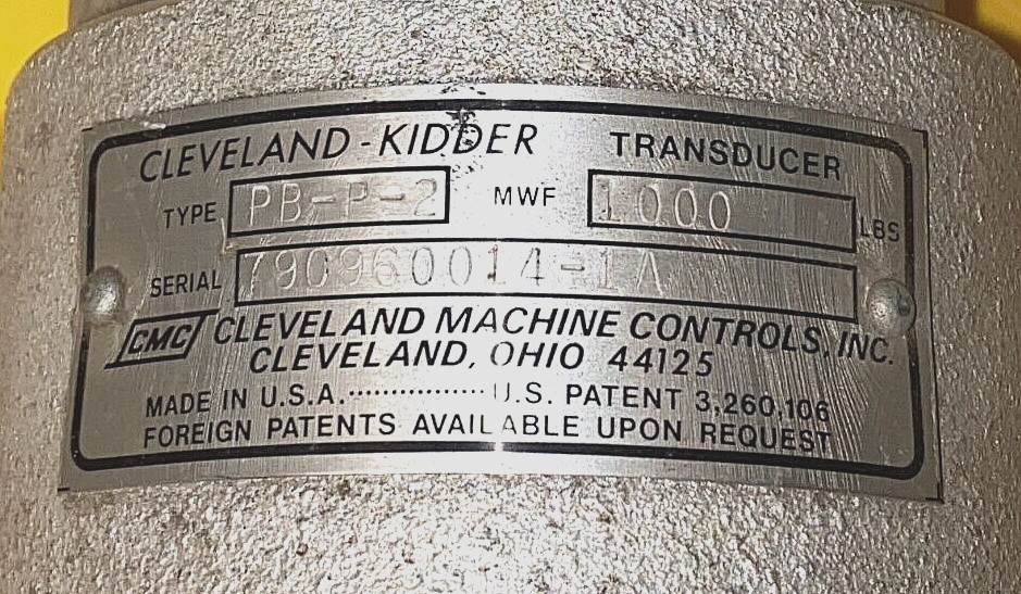 Cleveland-Kidder PB-2T Transducer – 1000LB