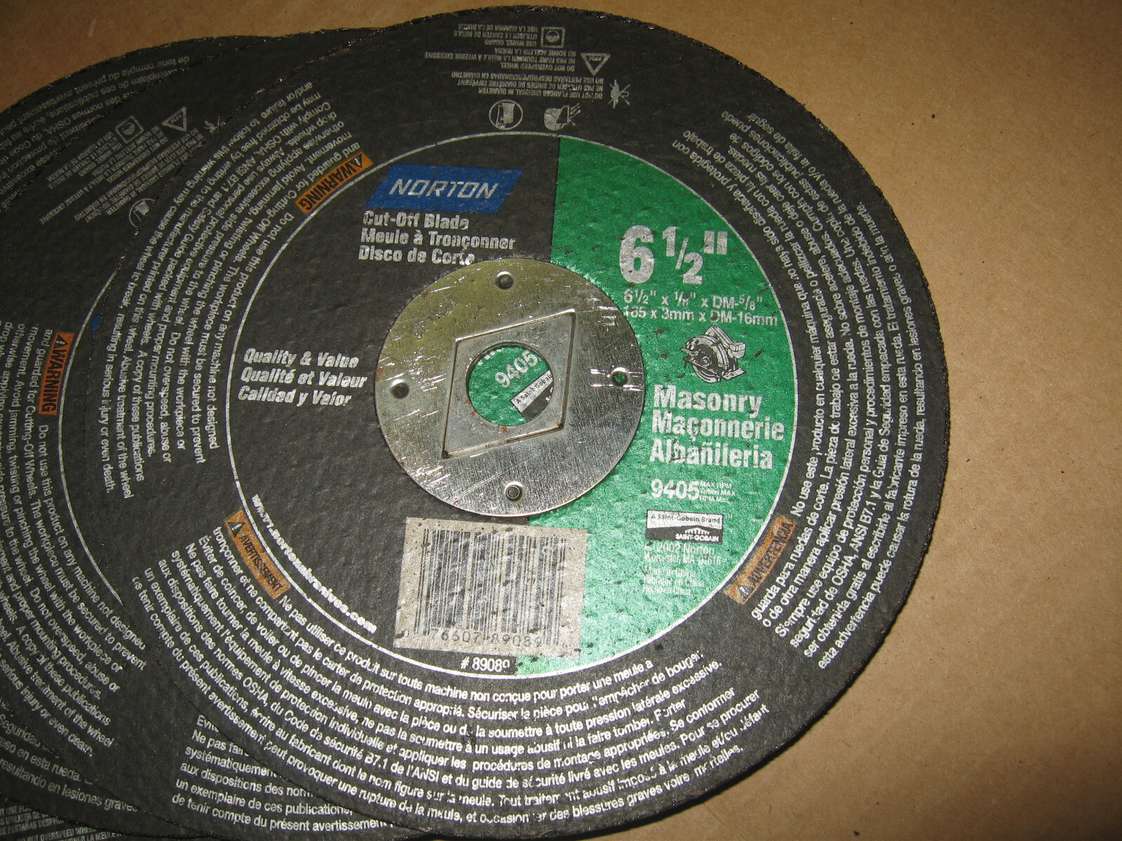 NORTON 89089 Masonry Cut-Off Blade 6 1/2″ x 1/8″ x 5/8″ Arbor Hole, Pack of 10