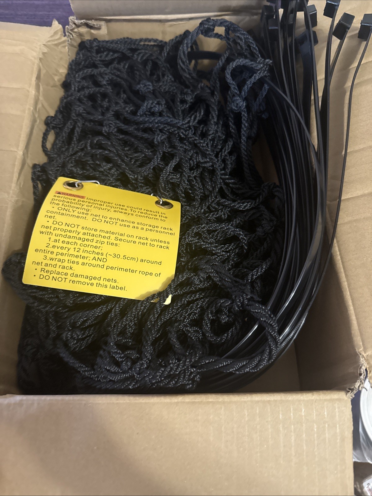 VESTIL PRN-111-4 Pallet Rack Netting,48x111in,Nylon 38UU88 New In The Box