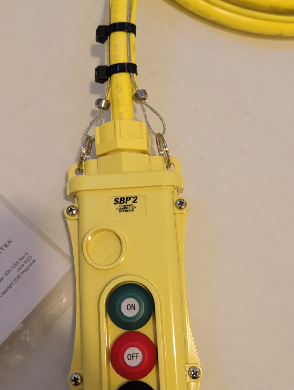 Magnetek SBP2-8-WBS Pendant 8-Button w/ On/Off + Attached Cable Harting Pg21