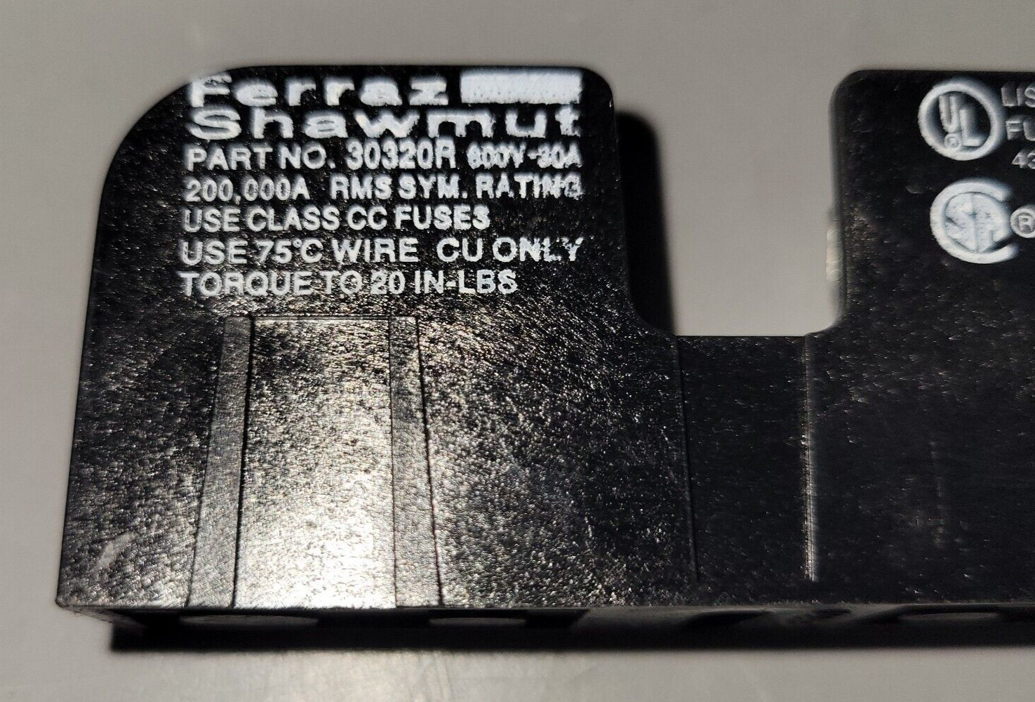 Lot of 3 Ferraz Shawmut 30320R Fuse Blocks (B281)