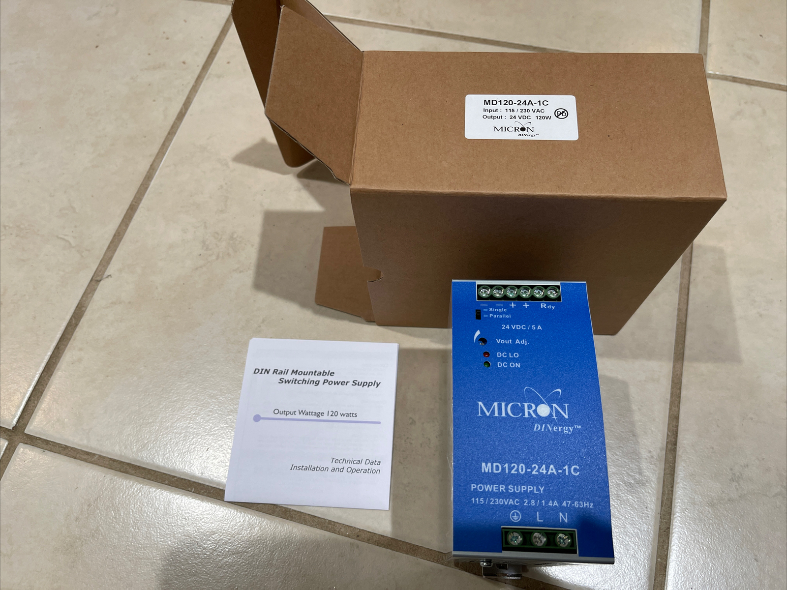MICRON INDUSTRIESD MD120-24A-1C POWER SUPPLY 120W New
