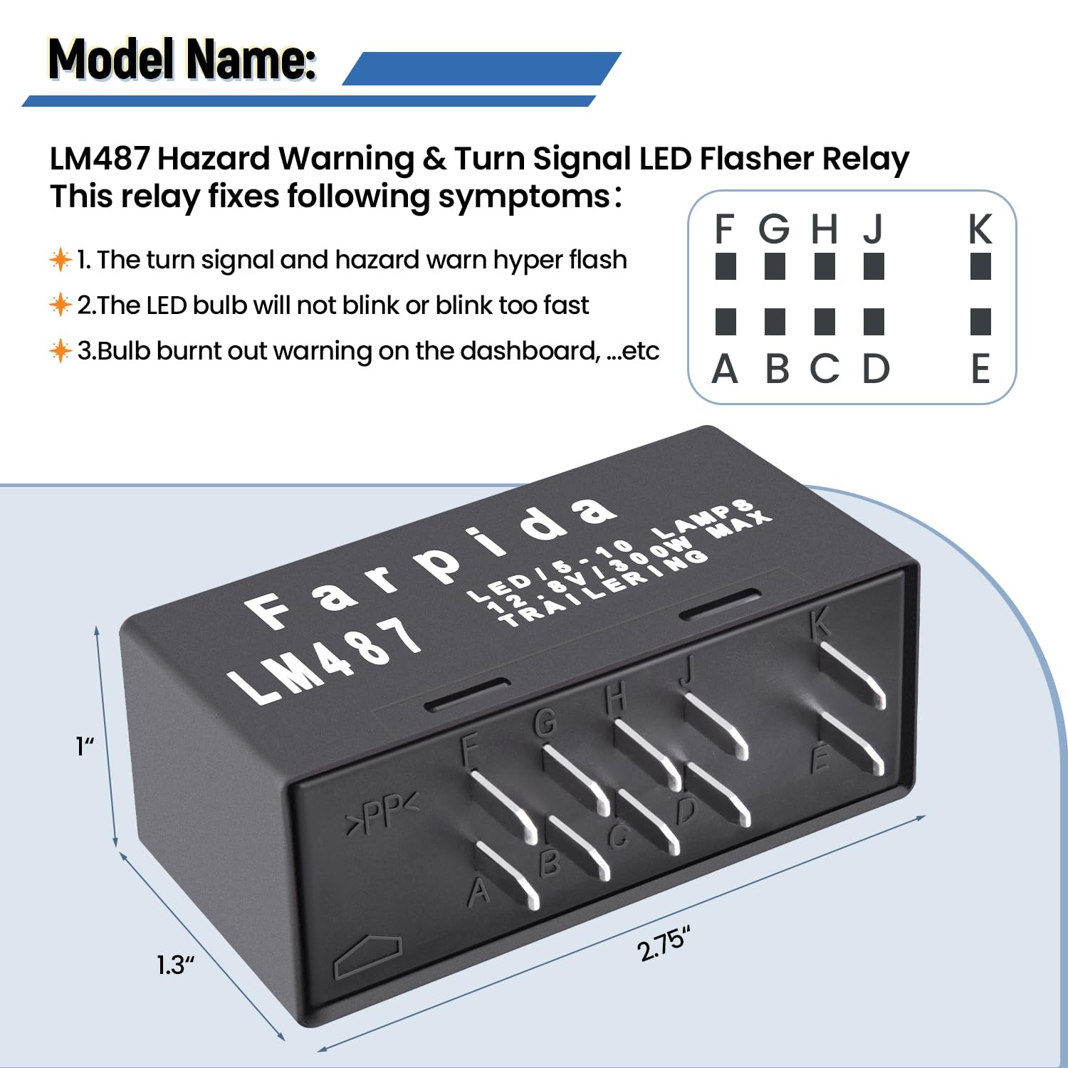 LM487 10383321 15764135 15231201 LED Flasher Relay Turn Signal Compatible with C