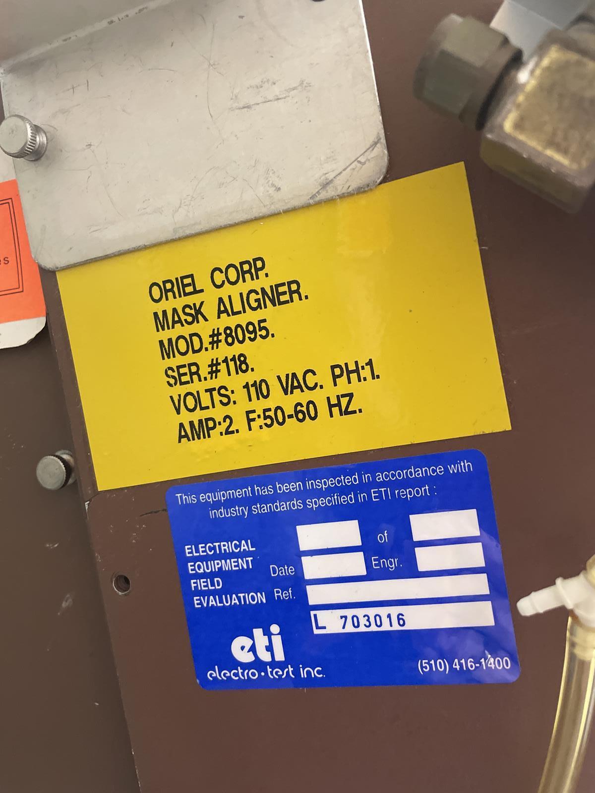 ORIEL CORPORATION 8095 MASK ALIGNER ASSEMBLY