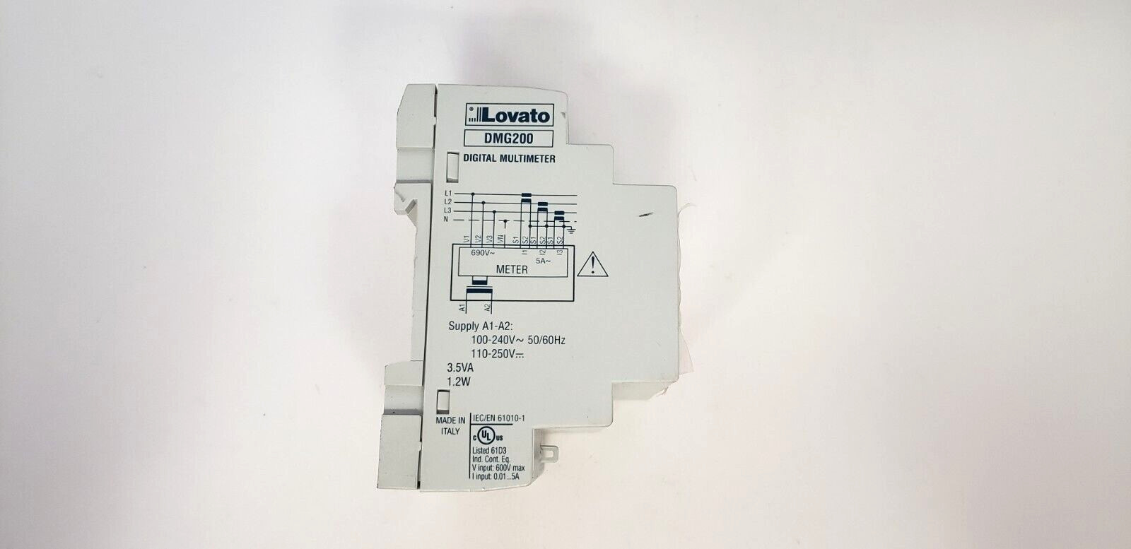 LOVATO DMG200 DIGITAL MULTIMETER, 100-240VAC, 110-250VDC, 50/60Hz, NNB