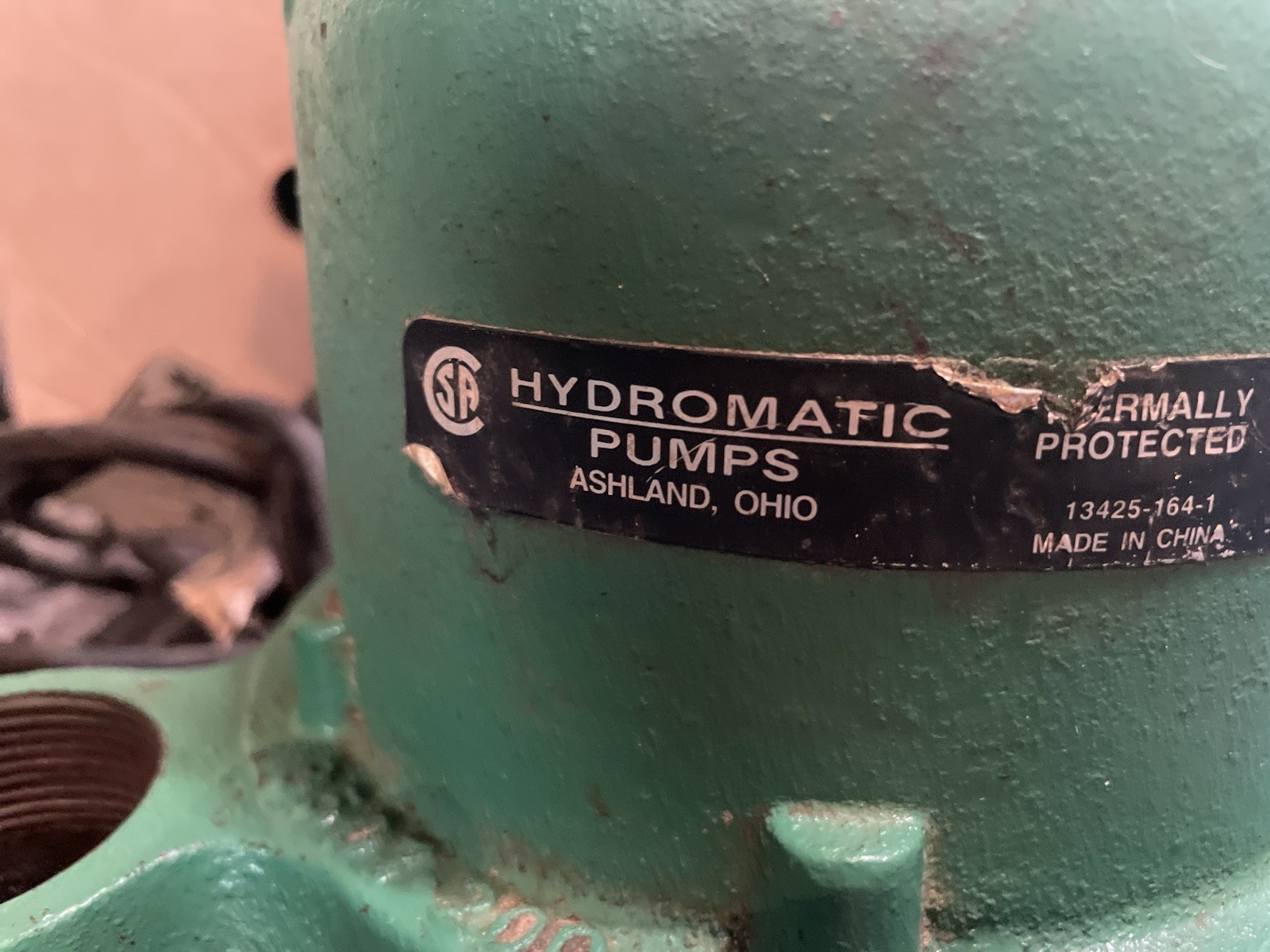 CSH Hydromatic Sump Pump 1/3 HP 115V 8507-200 VA-1