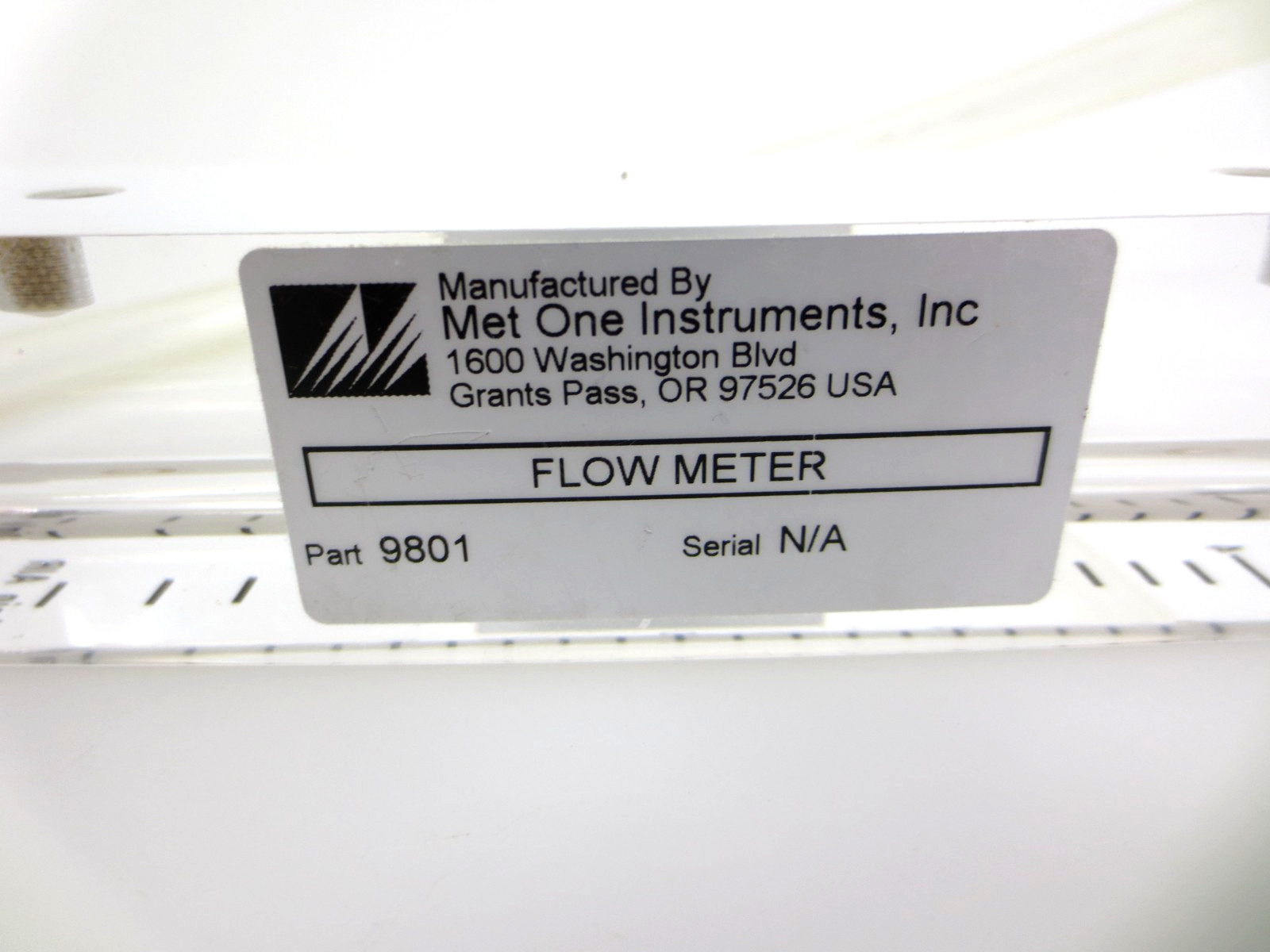 Met One Instrument DYWER 1-4L/MIN AIR ACRYLIC FLOW METER VFB-65 9801