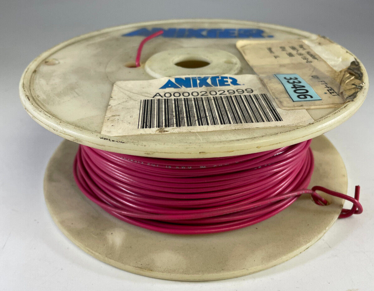 Anixter 18 AWG 100ft 16 Strands, 300V, Tinned Copper, PVC, Red Hook-Up Wire
