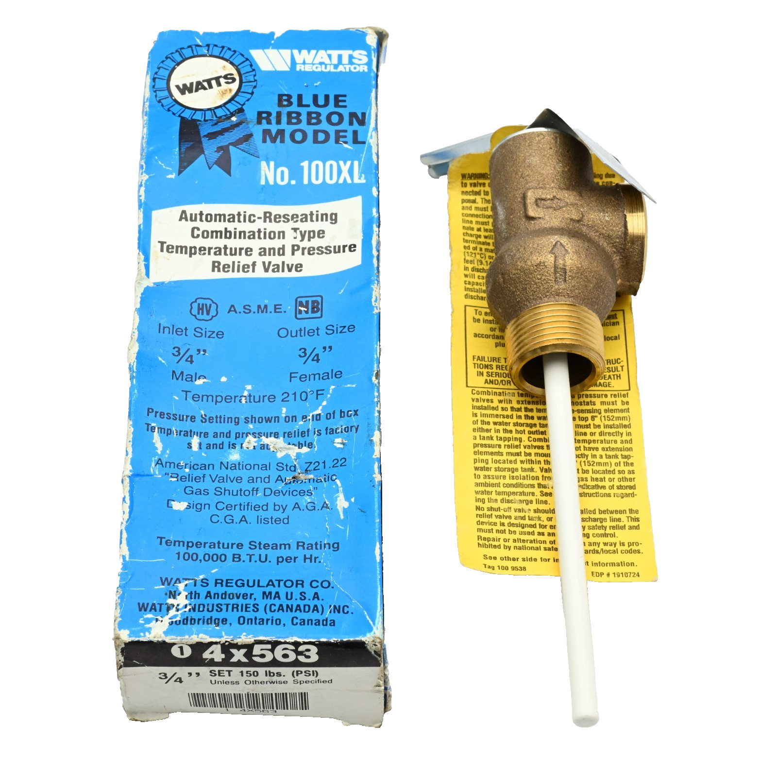Watts Regulator M7 STD.Z21.22 3/4in Relief Valve 150PSI 210F