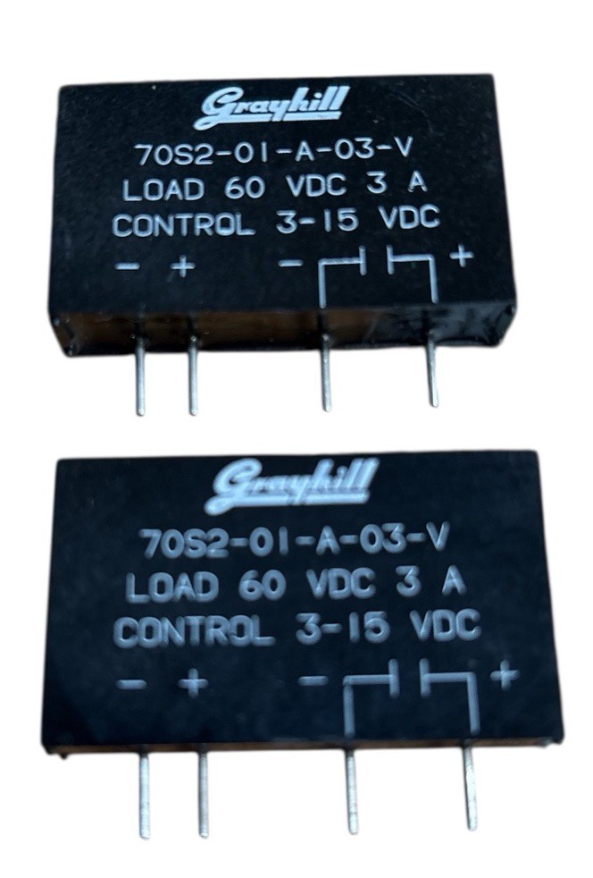 LOT Of 2 GRAYHILL 3A 60V SPST-NO SOLID STATE RELAY 70S2-01-A-03-V