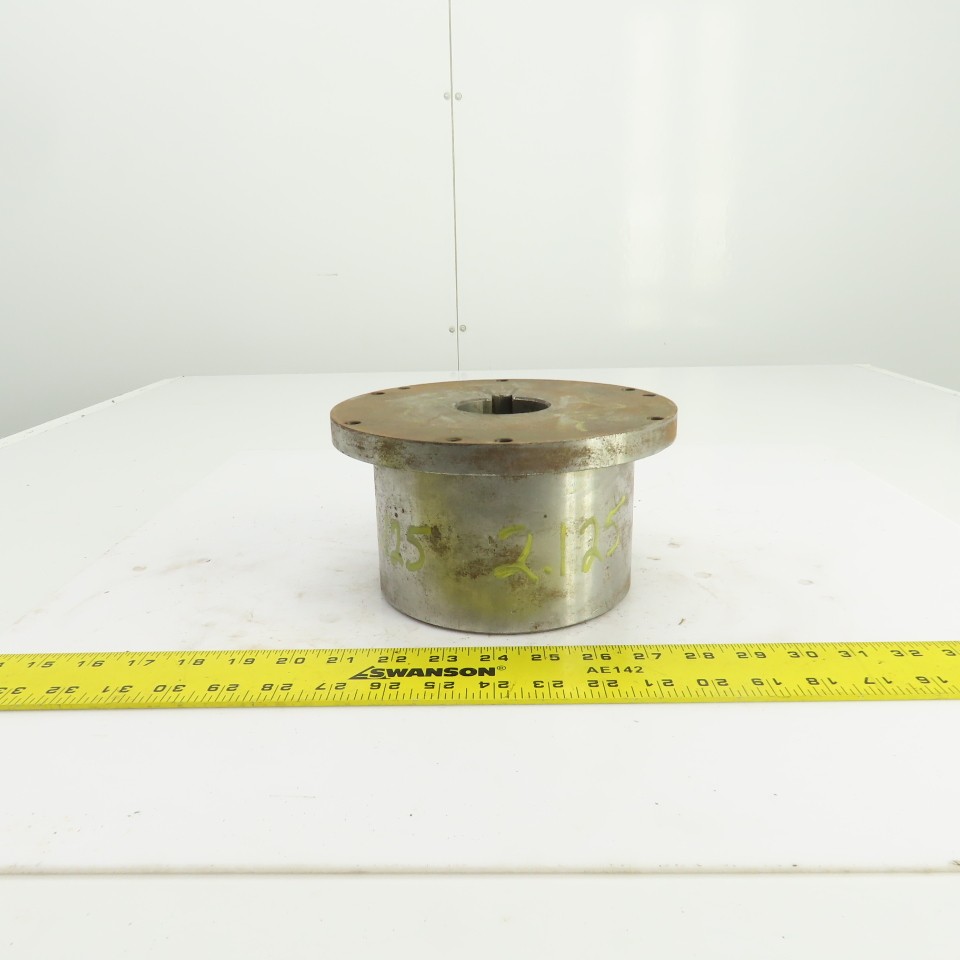Flanged Coupling Hub Sleeve 2.125″ Shaft 7-7/8″ Flange OD 1/2″ Key