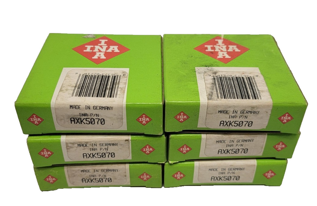 Lot of 6 INA AXK5070 Axial Needle Roller Bearings 50x70x3(mm)