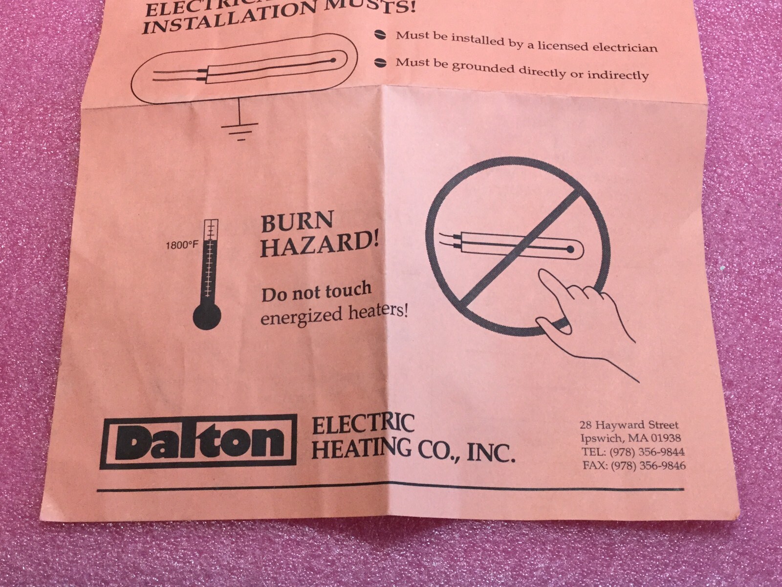 Dalton Electric Watt-Flex Split-Sheath Cartridge Heater W4C070 350W, 240V
