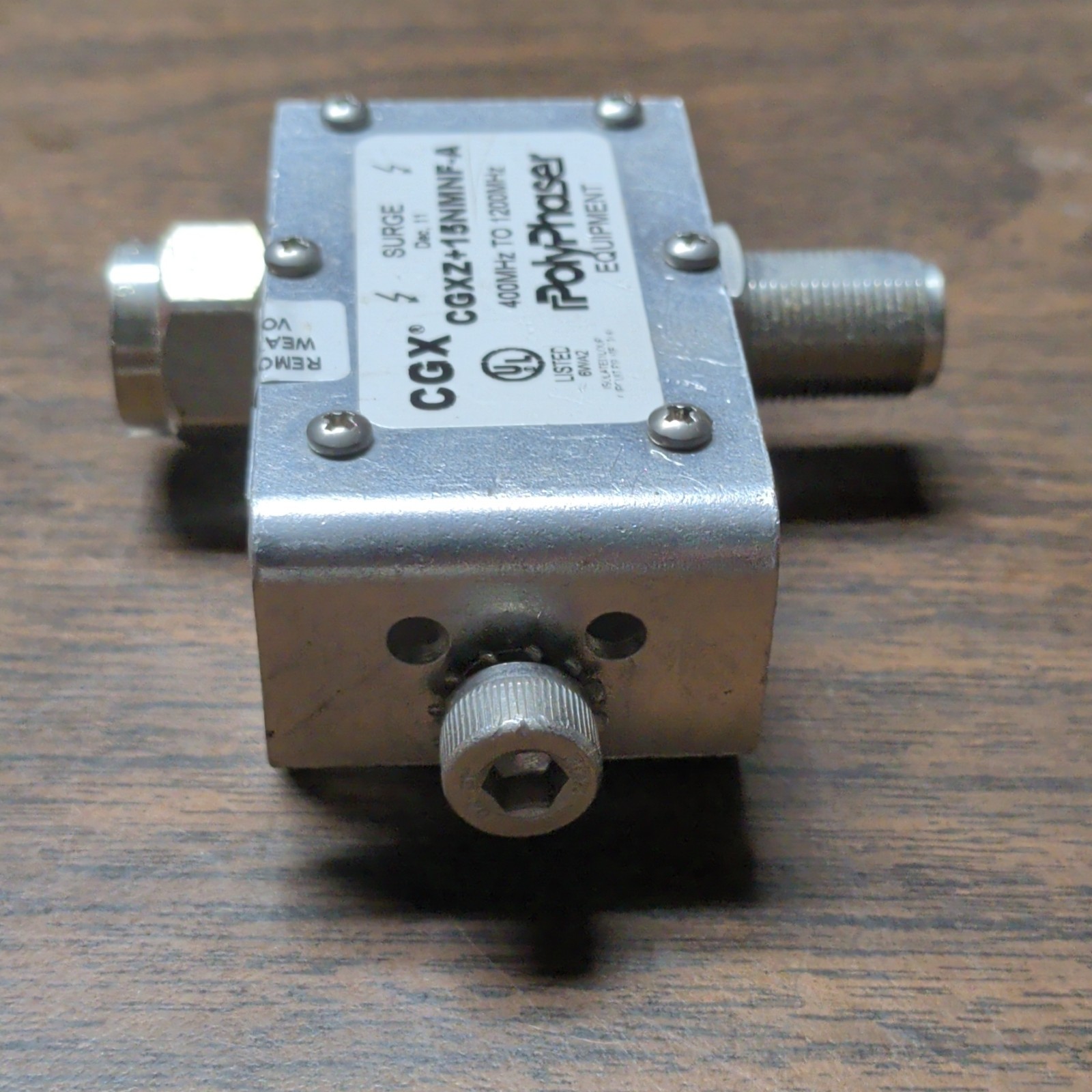 PolyPhaser CGXZ+15NMMF-A Inline N-Type Coax Surge Protector 400-1200MHz