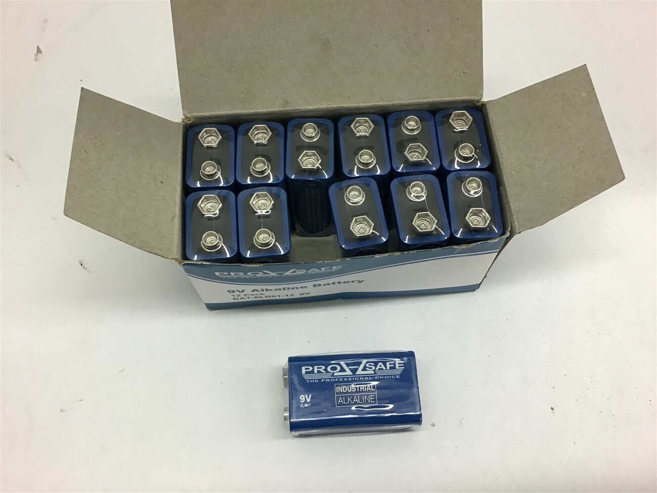Pro-Safe 9v Alkaline Battery Lot of 12